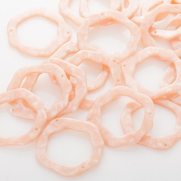 2PCS - 36mm acetate Connector, Mixed Peach color, making jewelry Supplies, acrylic earring  [AT0051-PC]