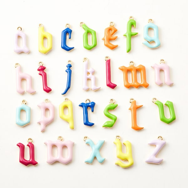 Enamel Letter Charms - Etsy
