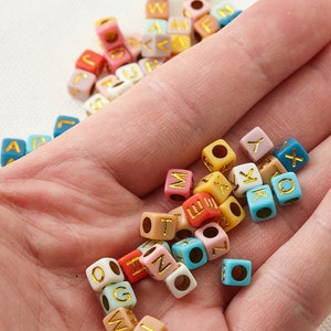 50Pcs/100pcs Letter Beads kit Assorted Acrylic Alphabet Beads for