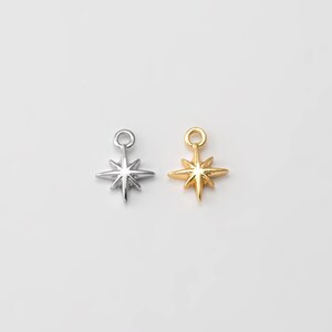 4PCS - Tiny Star Charm, Mini Star Pendants, Gold Star Charm Jewelry Making, Real 14K Gold & Rhodium Plated [P1019]