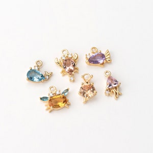 2PCS - Under the Ocean Pendant, Beach charms, making jewelry, Real 14K Gold Plated [P1212-PG]