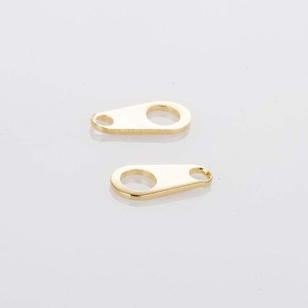 30PCS - 3.0mm / 3.5mm Necklace Connector, Abar Clasp, Chain Tabs, Brass Cord Tip, Chain Ending, Chain Connector, Gold Plated  [LT0011-PG]