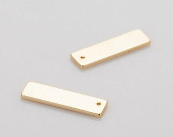 6PCS - Stamping Bar pendant Long Bar Pendant(Small), Necklace Component, 14K Polished Gold Tone [ST0015-PG]