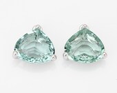 Erinite Glass Triangle Teardrop Pendant Polished Rhodium -Plated - 2 Pieces G0031-PREN