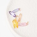 1PC - Oval Shape Glass Dangle Charms, Boat Drop Earring Necklace Making Pendant, Real 14K Gold Plated [G0440-PG]