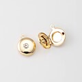 2PCS - Round Cubic Photo Locket Pendants, Locket Charm Necklace, Dangle Charm For Necklace Making, 14K Gold Tone [P0821-PG]