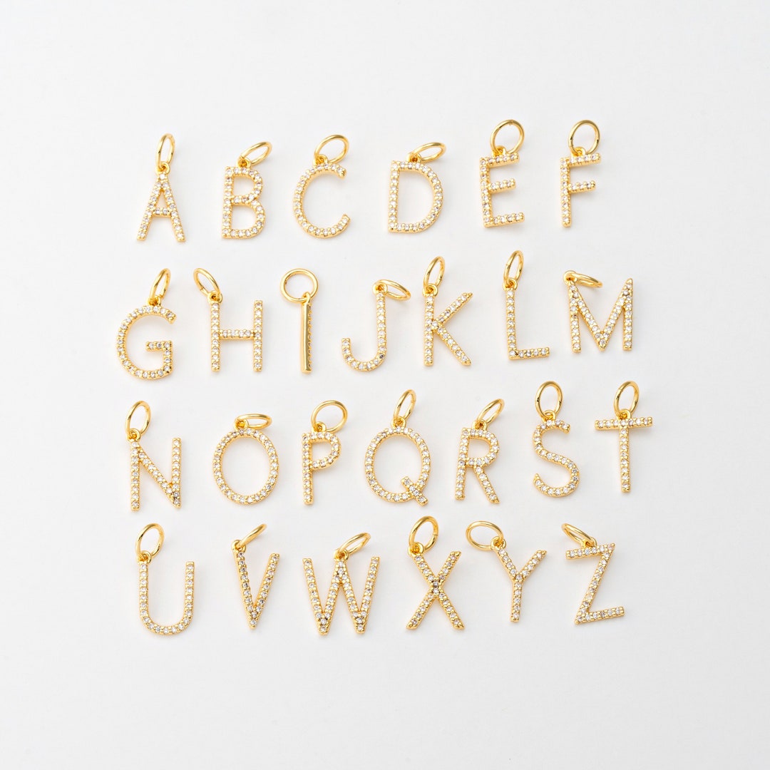 Initial Letter Charm Alphabet A-Z Crystal Sunflower Birthday