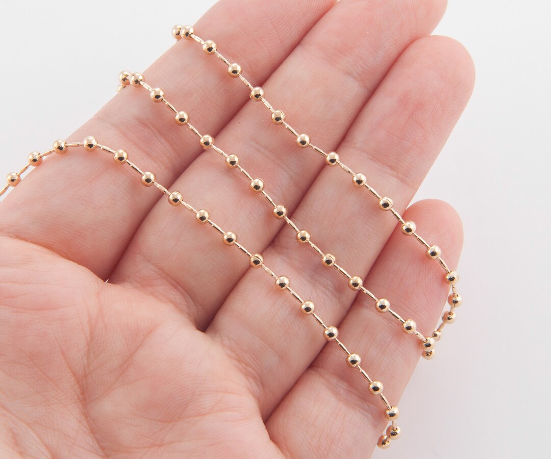 1 Meter Ball Chain _ Jewelry Supplies, Craft Supplies, Link Chain, 14K