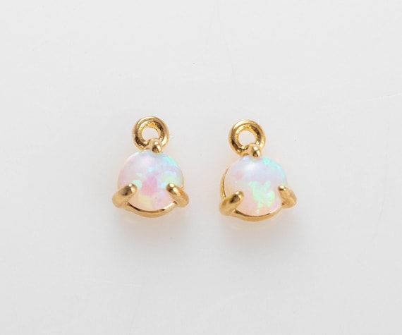 Tiny Opal Teardrop 14k Gold Filled Dainty Earrings 