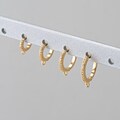 2PCS - 8,10,12,14mm One Touch Earring, CZ Huggie Hoops, Luxurious Earrings, jewelry Making, Real 14K Gold Plated [E0436-PG]
