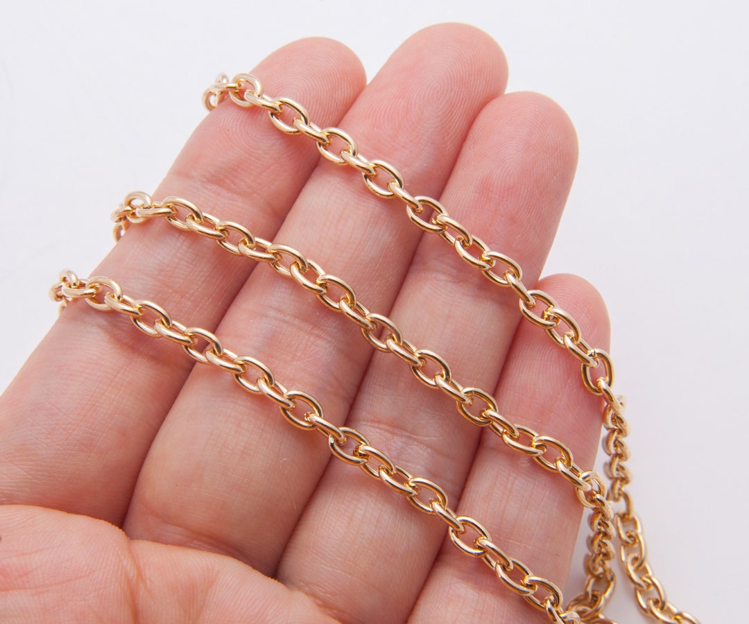 1meter Gold Cable Chain Jewelry Supplies Love Gold Chain Etsy