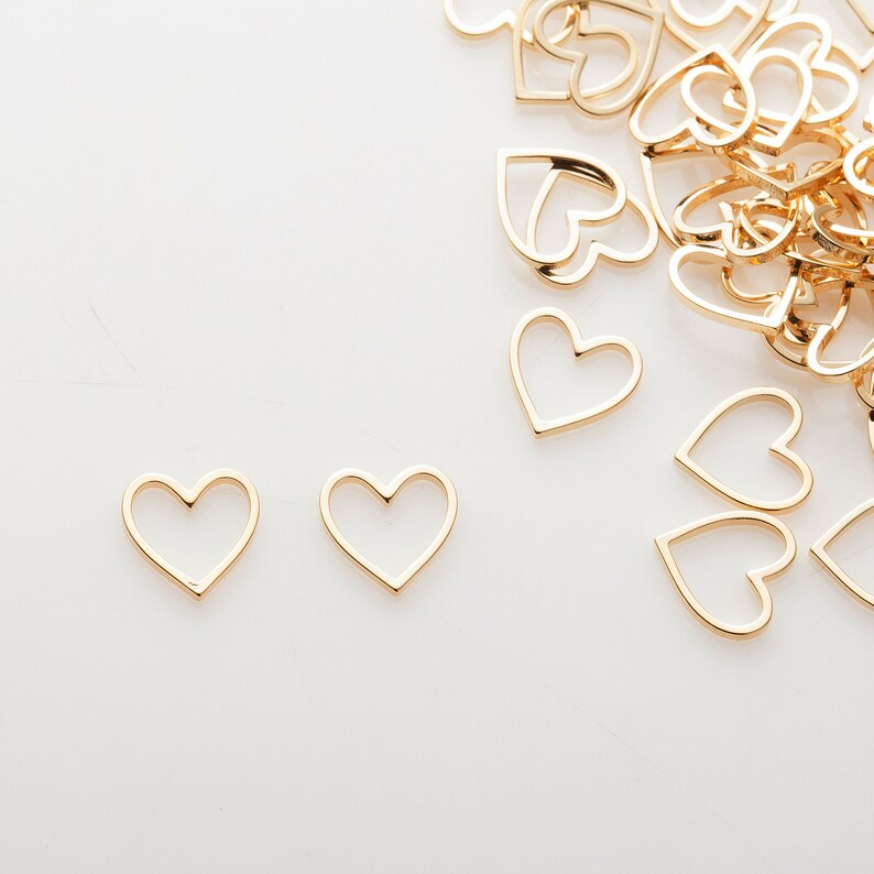 10x9.9mm Heart Brass Pendant charms Jewelry Supplies Line Etsy