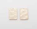 4PCS - Hammered 13x20mm Rectangle Pendant , Layered Necklace Pendant Connector, 14K Gold Tone [P0713-PG]