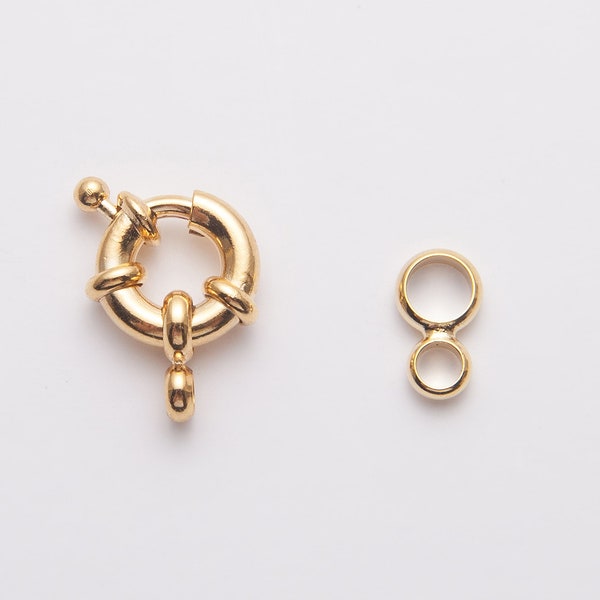 1PC  - 11mm Nautical clasp, gold clasp, gold charm Polished Gold - Plated [SA0027-PG]