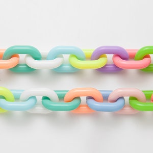 90cm - Mixed Color Open Acrylic Chain, Random Mixed Colors, Jewelry ...