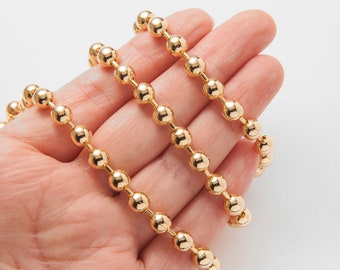 Bead Size #6 Tag Chains Brady 4.5” Brass Beaded Ball Chains with Connectors 