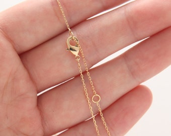 1PC - 16" 1.2x1.8mm FINISHED Chain Necklace with 2" Extender, 14K Gold Plated [NT0023-PG]