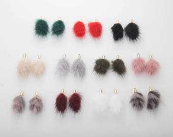 2PCS -  Fur Tassel  Pendant Polished Gold - Plated [TT0097-PG]