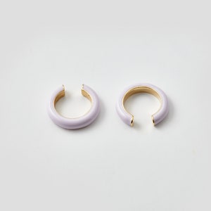 2PCS Ear Cuff, Dainty Ear Cuff, Enamel Ear Cuff, Colorful Ear Cuff, Epoxy Ear Cuffs, Real 14K Gold Plated E0669-PG Violet