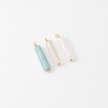 2PCS - Cylinder Shape Gemstone  Charms, Healing Crystal Charms, Gemstone Clear Charms, Jewelry Making, Real 14K Gold Plated [G0358-PG] product logo