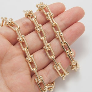 30CM - Dainty Chain(Large)_ Jewelry Supplies, Handmade Craft Supplies, Link Chain, 14K Gold Plated over Brass [CH0156-PG]