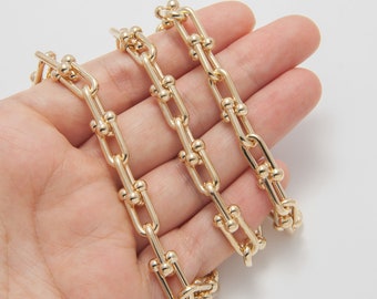 30CM - Dainty Chain(Large)_ Jewelry Supplies, Handmade Craft Supplies, Link Chain, 14K Gold Plated over Brass [CH0156-PG]