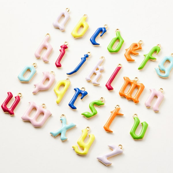 Enamel Letter Charms - Etsy