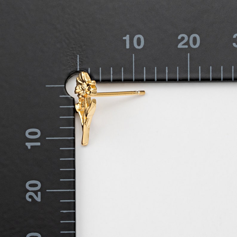 4PCS Moederdag Geboorte Bloem Stud Oorbellen, Kleine Gouden Bloempalen, Gepersonaliseerde Minimalistische Oorbellen, Echt 14K Verguld E0859-PG afbeelding 5