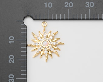 1,10PCS - Opal Star Pendant, Star Charms, Charm for Jewelry Making, Charm for Necklace, Real 14K Gold Plated [G0295-PG]