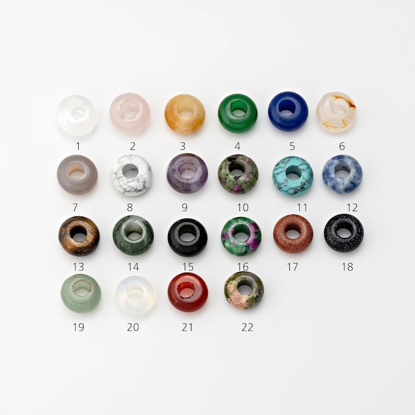 10 pièces - Chakra équilibrant des pierres précieuses en forme de donut de 10 mm, Guérison énergétique, Pierres précieuses de donut de 10 mm, 22 perles colorées pour cadeau de pleine conscience, trou de 4 mm [CB0204]