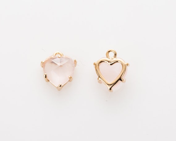 7mm Rose Quartz Heart Pendant Charm pendant Jewelry Polished | Etsy
