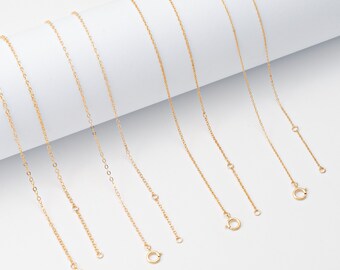 1PC - 14K Gold Filled Necklace, 16"+2" High-Quality Real Gold Filled Basic Necklace Chain For DIY Jewelry Making, 14K Gold Filled [GF0001]