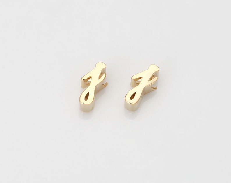 J Alphabet Initial Letter Script Brass beads Polished | Etsy