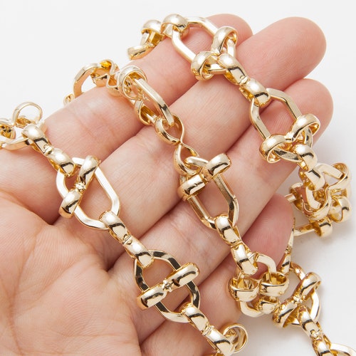 50CM 8.2x12mm Flat Link Chain _ Jewelry Supplies Craft Etsy