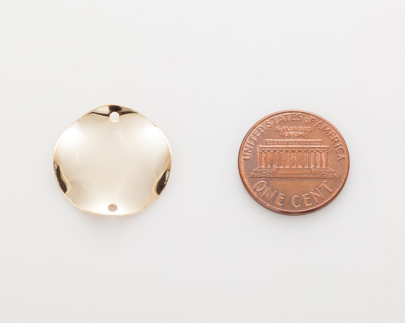 Hammered Wavy 20mm Circle Connector Layered Necklace Pendant Etsy