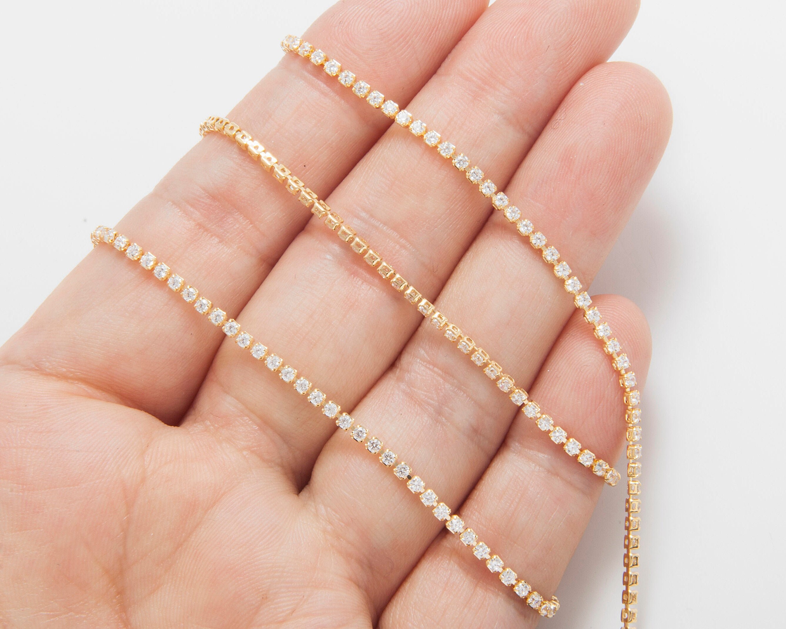 50CM Quality 1.5mm Cubic Zirconia Chain Tennis Necklace Chain