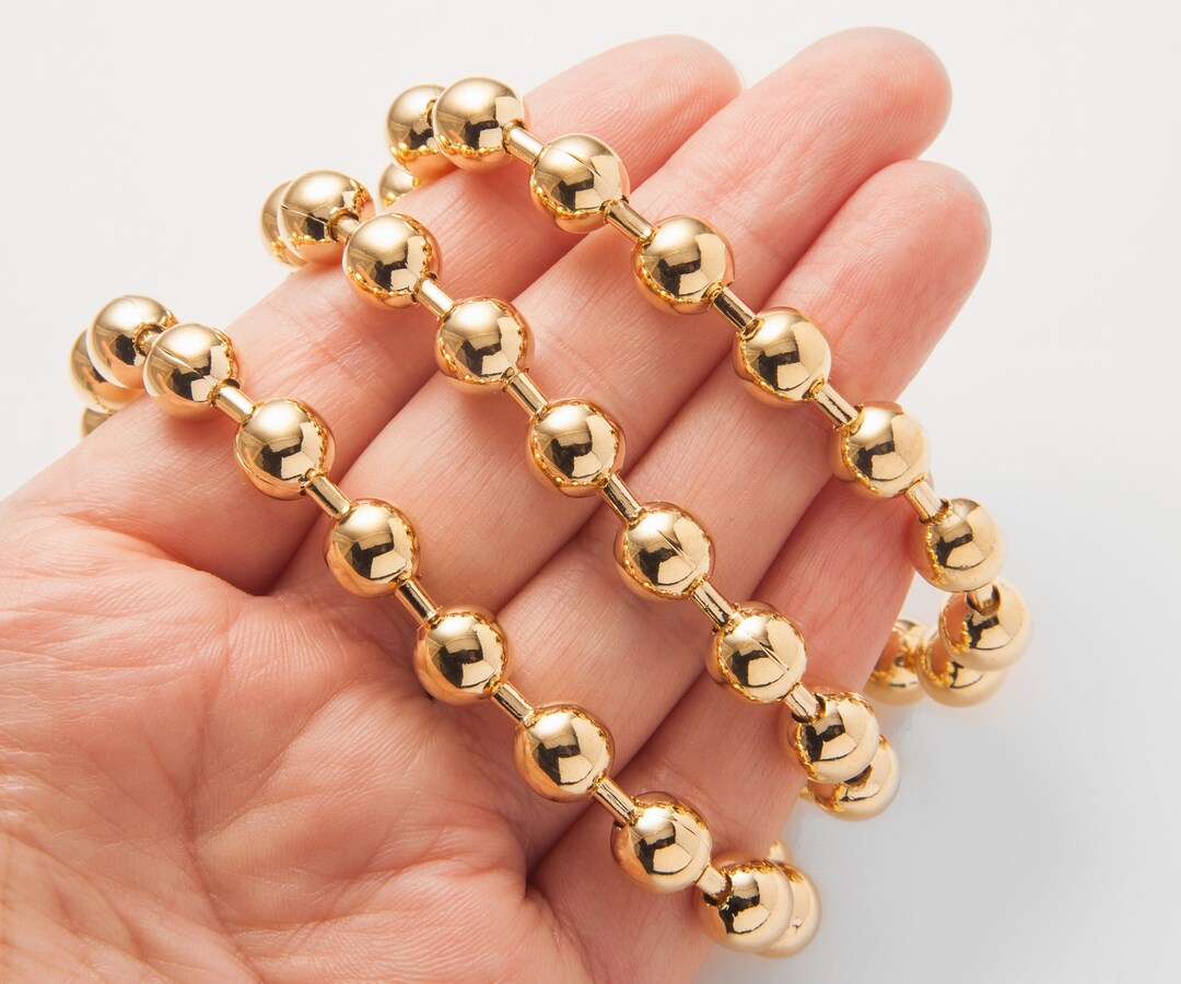 50CM Jewelry Supplies 8mm Ball Chain Craft Supplies Gold Etsy