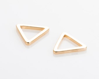 4PCS -10MM Triangle Pendant(Small), Geometric jewelry Supplies, 14K Polished Gold Tone [P0573-PG]