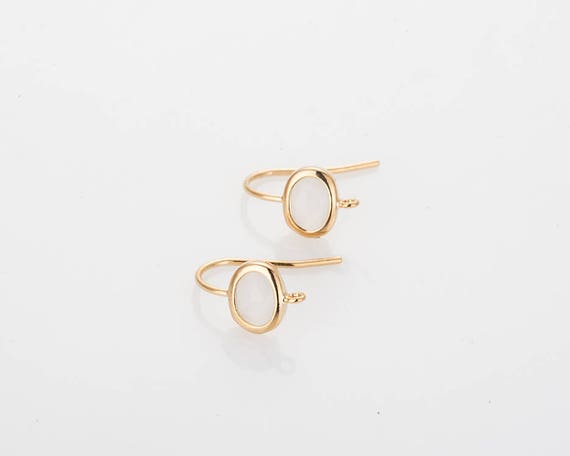 White Smoke Glass Hook Earring Wedding Jewelry Earring | Etsy