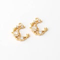 4PCS - Crescent Dangle Charm, Moon Cubic Pendant, Moon Planet Charm, Real 14K Gold Plated [P1218-PG]