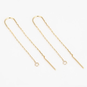 4PCS - Long Chain Earring, Chain Hook Earring, Jewelry Earring Supplies, Real 14K Gold Plated [H0054-PG]
