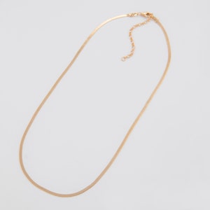 1PC - 14" 16" Finished Snake Chain with Lobster Clasp, bracelet basic curb Chain, 14K GOLD Plated [NT0015]