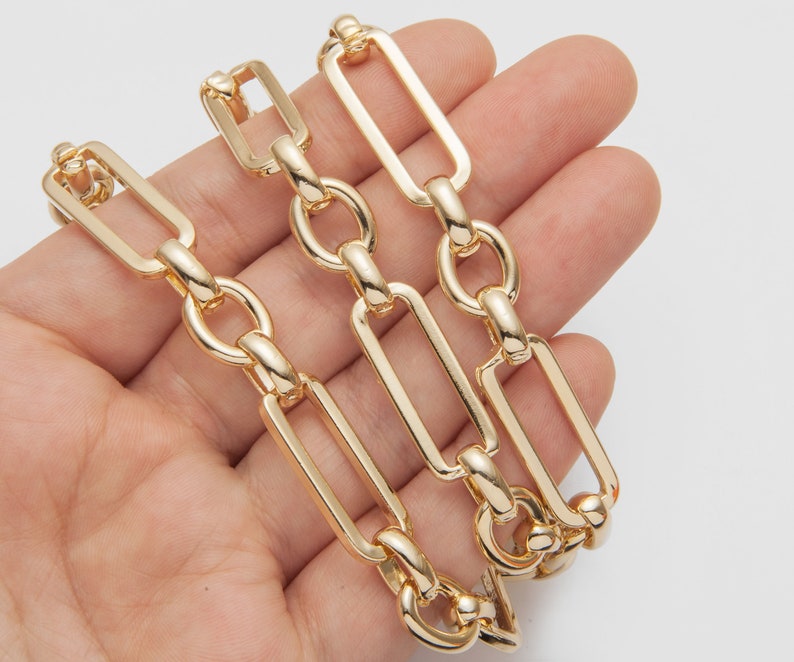 Link Chain CH0189-PG Hand made chain,Jewelry Supplies,link chain Craft Supplies Polished Gold Plated over Brass 1 meter-