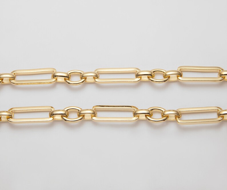 Link Chain CH0189-PG Hand made chain,Jewelry Supplies,link chain Craft Supplies Polished Gold Plated over Brass 1 meter-