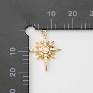 1PC - Opal Star Pendant, star charms, charm for jewelry making, charm for necklace, Real 14K Gold Plated [TT0189-NPG]