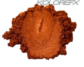 Pigmento perlado de color naranja cobre, polvo perlado de mica metálica, otoño