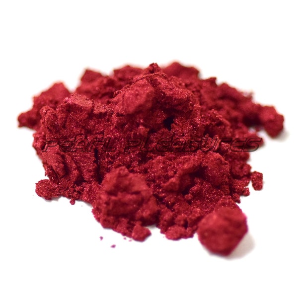 Siren Red - Mica Powder, Pearlescent Pigment, for- Epoxy Resin, Nail Polish, Art, Paint, Watercolors, Slime, Cosmetic, Color