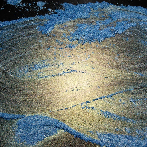 Atlantis Pearl  Gold Blue Pigment Fine Epoxy Resin  Mica Powder