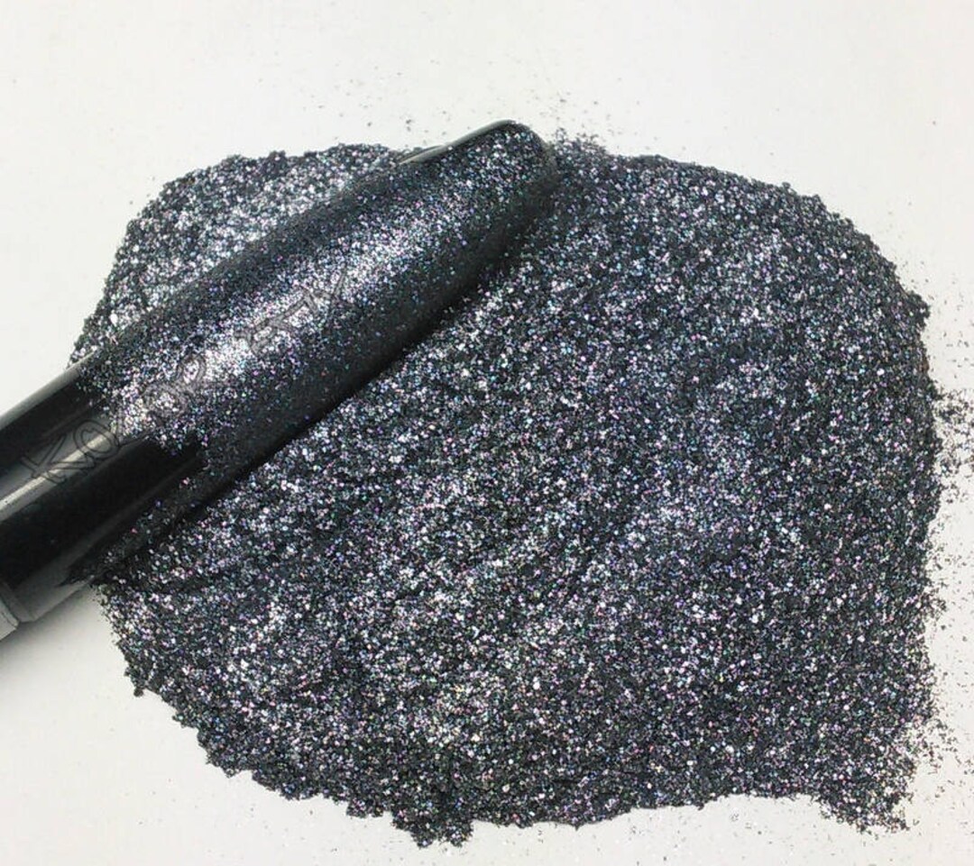 Black Ice Pearl Effect Sparkling Silver Gunmetal Large Particle ...
