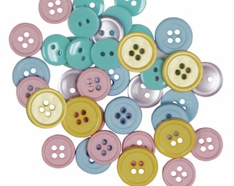 Buttons, Assorted Craft Buttons, Clothing Buttons, Sewing/Craft/Diy Buttons, Quilting Buttons, Primary Colors Round Buttons, Shank Buttons